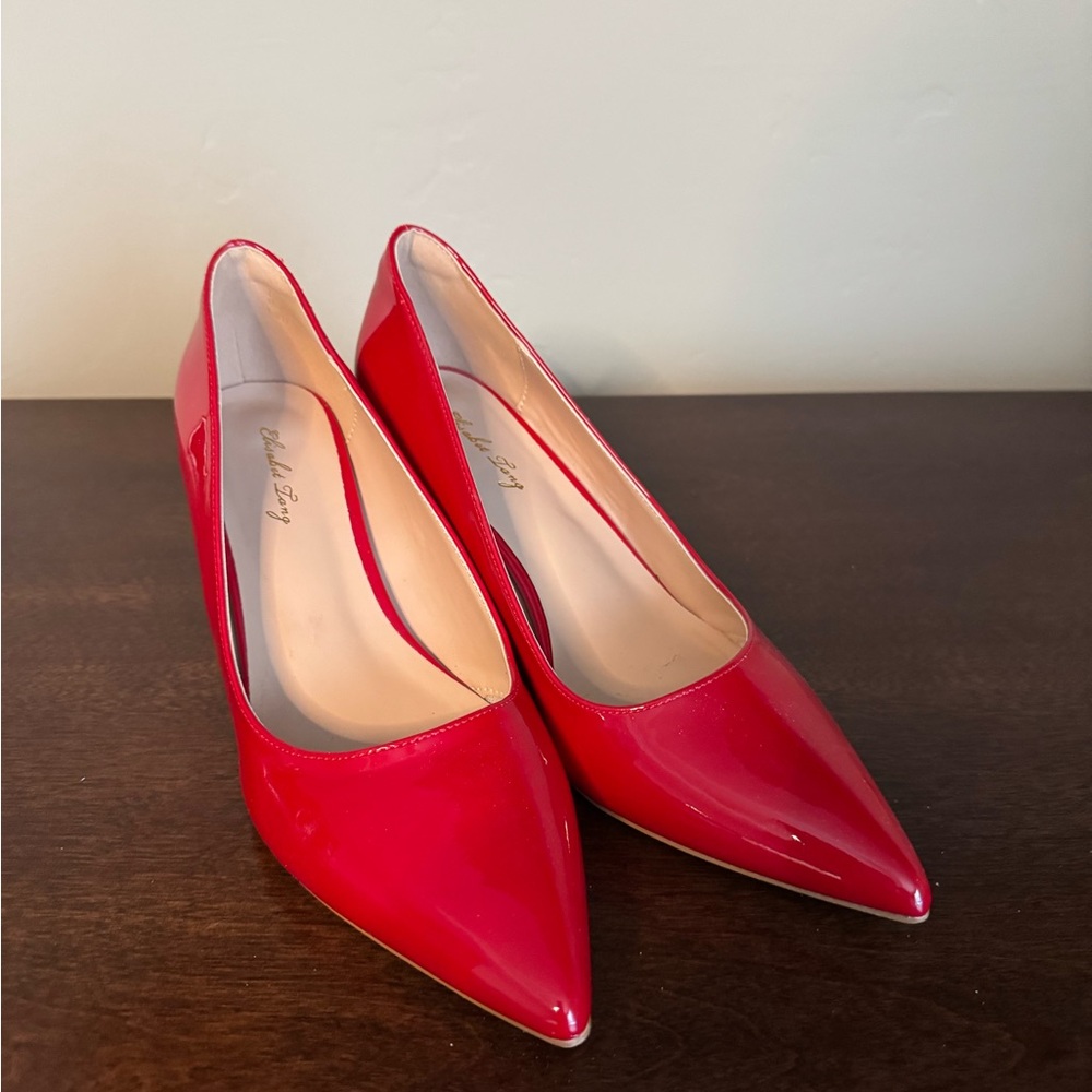 Red Patent Pumps